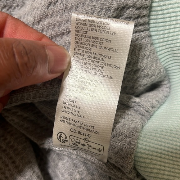 Free People We The Free jacket zip up Thermal hoodie jacket size M light green - Picture 12 of 14